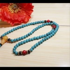 Tibetan Turquoise Bracelet/Pray Beads DZI.